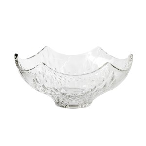 FRUTEIRA DE VIDRO BOWL COM DETALHES NO VIDRO EM ALTO RELEVO 25X11 CM - P27A