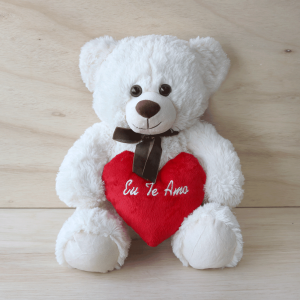 URSO DE PELÚCIA COM O CORAÇÃO 38CM 100% POLIESTER - F1456-BR