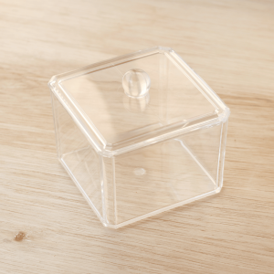 ORGANIZADOR DE ACRILICO MULTIUSO COM TAMPA  8.5X9.5X9.5 - ACR17