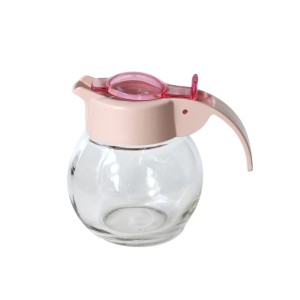 MELEIRA REDONDA DE VIDRO COM TAMPA ROSA - CAPACIDADE 150 ML - CHI1977-RS