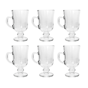 JOGO DE XÍCARA PARA CAPUCCINO EM VIDRO COM 6 PEÇAS 110 ML- VDA0902