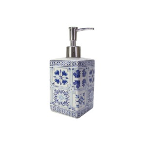 PORTA SABONETE LÍQUIDO DE CERÂMICA ESTAMPA AZULEJO PORTUGUES 400 ML- 386-A
