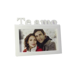 PORTA RETRATO  DE PLÁSTICO 10X15 COM FRASE TE AMO - CHI1475-BR
