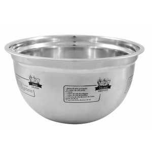 TIGELA DE INOX PARA SALADAS COM RECEITAS 25CM - CA09385
