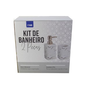 KIT DE BANHEIRO QUADRADO DE CERÂMICA COM 02 PEÇAS - 98539-BR