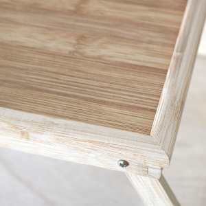 BANDEJA EM MADEIRA E BAMBU COM PÉ 50X30 CM - 73428