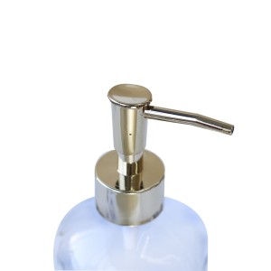 PORTA SABONETE LÍQUIDO DE VIDRO TRANSPARENTE COM ESTAMPA DOURADA 400ML - CHI2039-A