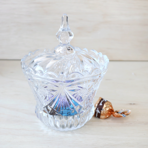 BOMBONIERE DE VIDRO COM TAMPA 22X15CM - UH0100011