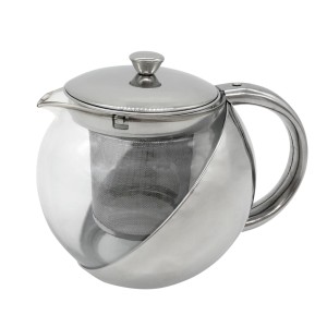 BULE PARA CHÁ DE VIDRO E INOX COM INFUSOR INTERNO 750 ML - CA11082