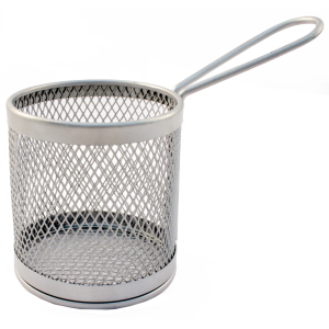 CESTO PARA FRITURA EM INOX COM ALÇA PARA SERVIR PORÇÕES 8,5CM - CA09358-PTA