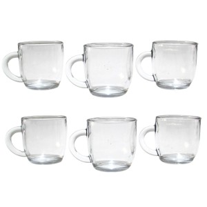 JOGO DE XÍCARA DE CAFÉ OU CHÁ EM VIDRO COM 6 PEÇAS 125ML - BM9019