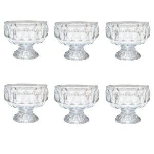 JOGO TAÇA DE SOBREMESA  EM VIDRO COM 6 PEÇAS 150 ML - BM7160