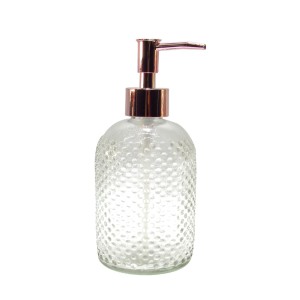 PORTA SABONETE LÍQUIDO REDONDO DE VIDRO CAPACIDADE DE 400ML - F192101-GR