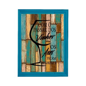 PORTA ROLHAS COM O PASSAR DOS VINHOS AZUL 30 X 40 CM - 794