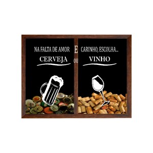 PORTA ROLHAS E TAMPINHAS COR MOGNO 30 X 40 CM - 795