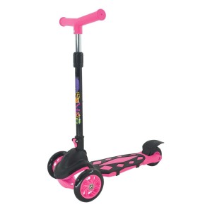 PATINETE DE PLÁSTICO E METAL DOBRÁVEL COM 03 RODAS 40KG POWER ROSA - DMR5552