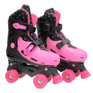 PATINS ROLLER PINK COM GLITER DE PLÁSTICO AJUSTÁVEL NUMERAÇÃO DO 33 AO 36 - DMR5852M