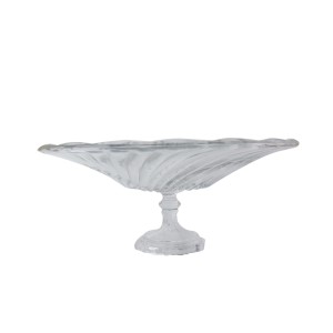 FRUTEIRA DE VIDRO COM PEDESTAL EM VIDRO 12X30CM -XTJXDP05