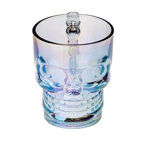 CANECA DE VIDRO PARA CHOPP E CERVEJA CAVEIRA ROCK STYLE FURTACOR 500 ML - GDR0648