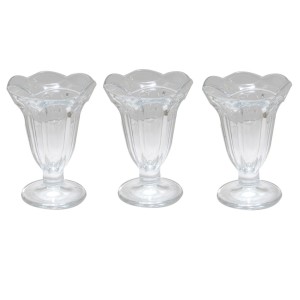 JOGO DE TAÇA PARA SOBREMESAS EM VIDRO COM 3 PEÇAS 125 ML - VDA03050