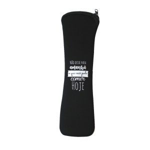 PORTA TALHER COM CAPA NEOPREME E  ZÍPER  E FRASES DIVERSAS 24CM - FGC3578-A