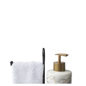 KIT PARA BANHEIRO DE PORCELANA EM 3 PEÇAS COM ESTAMPA MARMORIZADA  - 1351-BR