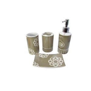 KIT DE BANHEIRO DE CERAMICA COM 4 PÇS 250 ML 312-C