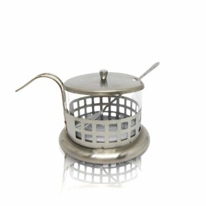 AÇUCAREIRO COM COLHER EM METAL E VIDRO DE  200 ML - 3822-Q