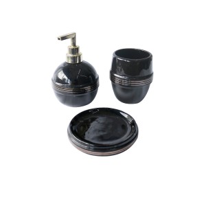 JOGO DE DE BANHEIRO LUXO COM 03 PEÇAS - BRJZ10241-PT