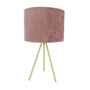 ABAJUR TRIPÉ DE METAL COM CÚPULA EM TECIDO E ESTRUTURA DE METAL  42CM BIVOLT- 2345-RS