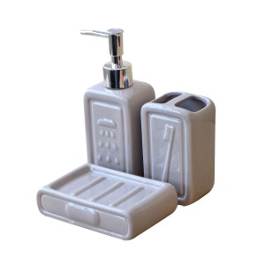 KIT DE BANHEIRO VIENA  EM CERÂMICA COM 3 PEÇAS 280 ML - CEA01004-BG