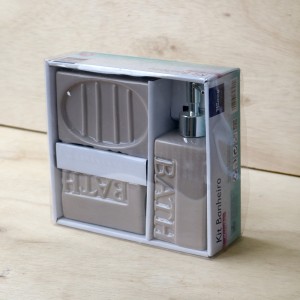 KIT DE BANHEIRO VIENA  EM CERÂMICA COM 3 PEÇAS 330 ML - CEA01002-BG