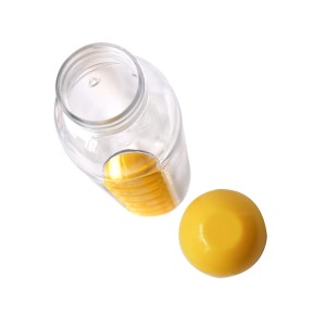 GARRAFA SQUEEZE COM PORTA COMPRIMIDO DE PLÁSTICO 600 ML - ELG65084-AM