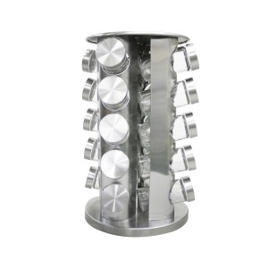 PORTA TEMPEROS DE BASE GIRATORIA EM INOX COM 20 PEÇAS - 765053