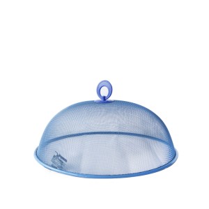 TELA PROTETORA DE ALIMENTOS EM METAL COM ALÇA NO TOPO 28CM - FX98208-AZ