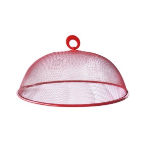 TELA PROTETORA DE ALIMENTOS EM METAL COM ALÇA NO TOPO 28CM - FX98208-VM