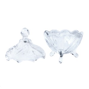 BOMBONIERE DE CRISTAL COM TAMPA E PÉ DE CRISTAL FRUIT 9X14 CM - 6549