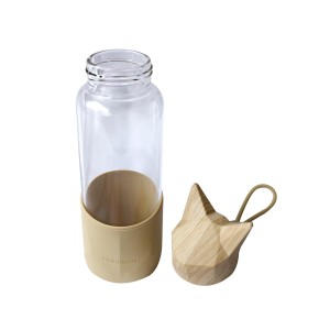 GARRAFA DE VIDRO FOX BOTTLER COM CAPA DE SILICONE E TAMPA PLÁSTICA - GDR0459-BG