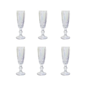 TAÇA DE VIDRO PARA CHAMPANHE E ESPUMANTES COM ALTO RELEVO 150ML - BF3863