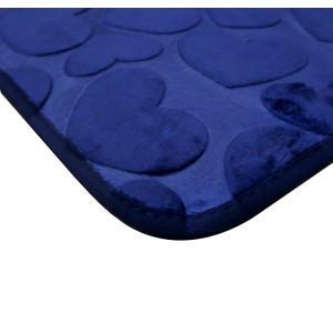 TAPETE SOFT ANTIDERRAPANTE DE POLIÉSTER LINHA CORAÇÃO 39X59CM - 96702-AZMA