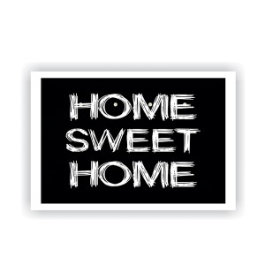 QUADRO PORTA CHAVE 17X25CM MOLDURA BRANCA HOME SWEET HOME