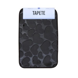 TAPETE SOFT ANTIDERRAPANTE DE POLIÉSTER LINHA CORAÇÃO 39X59CM - 96702-MR