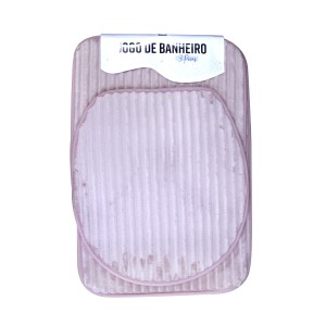 JOGO DE TAPETE PARA BANHEIRO ANTIDERRAPANTE DE POLIÉSTER COM 03 PCS - 97538-RS