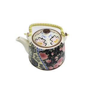 BULE CHALEIRA COM INFUSOR CERÂMICA  FLORAL COM ALÇA 600ML - BULG35-A