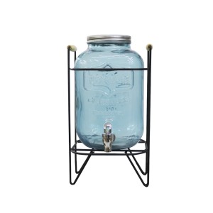 SUQUEIRA DE VIDRO COM SUPORTE ARAMADO 5 LITROS - VDS50015-AZ