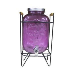 SUQUEIRA DE VIDRO COM SUPORTE ARAMADO 5 LITROS - VDS50015-LL