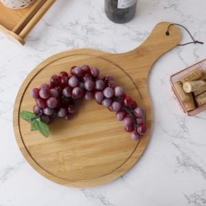 TABUA REDONDA PARA SERVIR PIZZA E PETISCOS DE MADEIRA 43.5X29.5CM - 96563