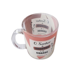 CANECA DE VIDRO TRANSPARENTE 380 ML COM FRASES DIVERSAS - 3104-D