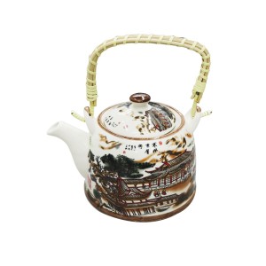 BULE CHALEIRA COM INFUSOR CERÂMICA  FLORAL COM ALÇA 600ML - BUL30B-C