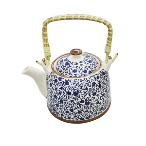 BULE CHALEIRA COM INFUSOR CERÂMICA  FLORAL COM ALÇA 600ML - BUL30B-E